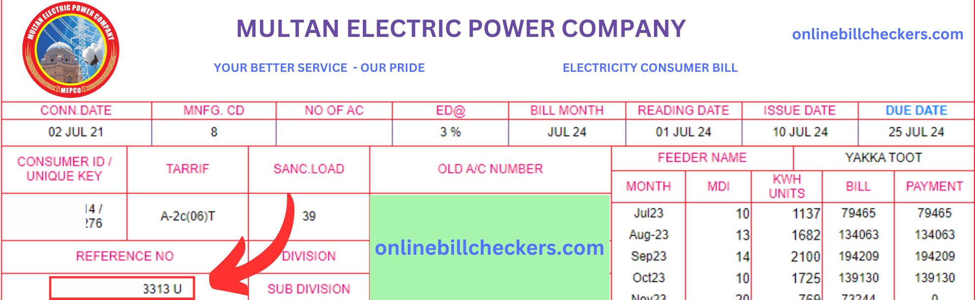 MEPCO Bill Online